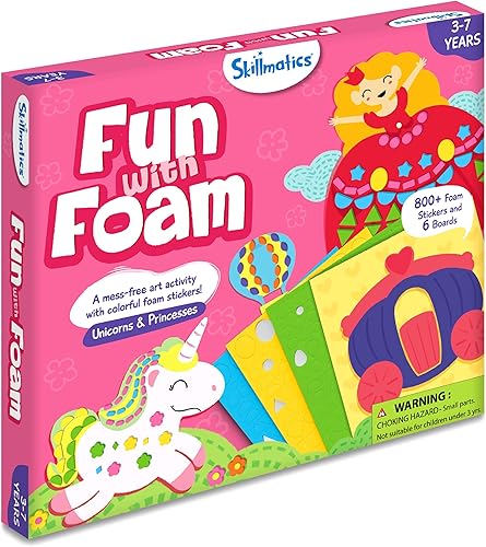Miniatura 7 de Skillmatics Actividad artística diversión con unicornios y princesas de espuma, calcomanías de fieltro sin ensuciar, arte para niños, kits de