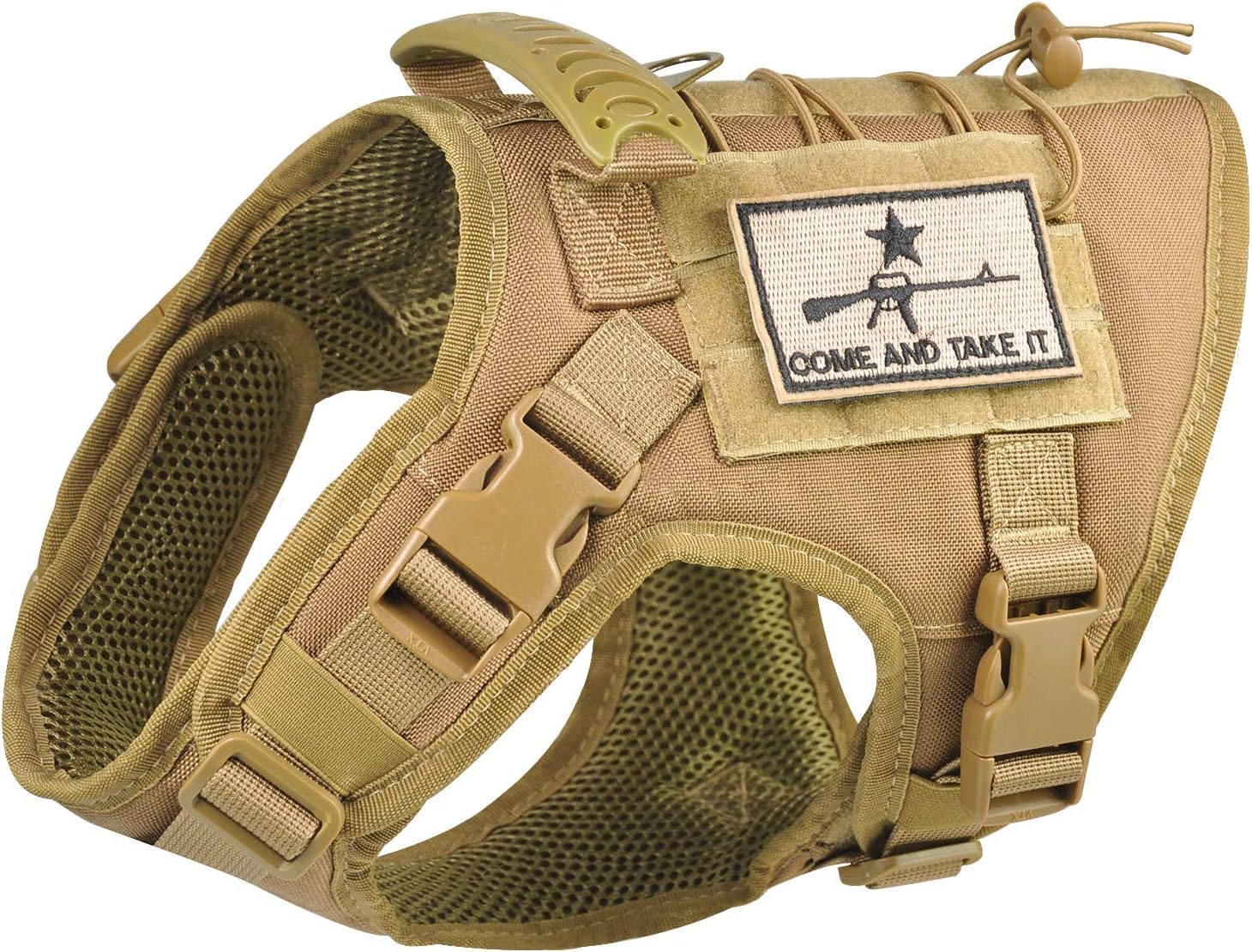 Tactical Dog Vest Harness, Outdoor Training Service Dog Vest Adjustable Military Working Dog Vest with Molle System and Rubber Handle