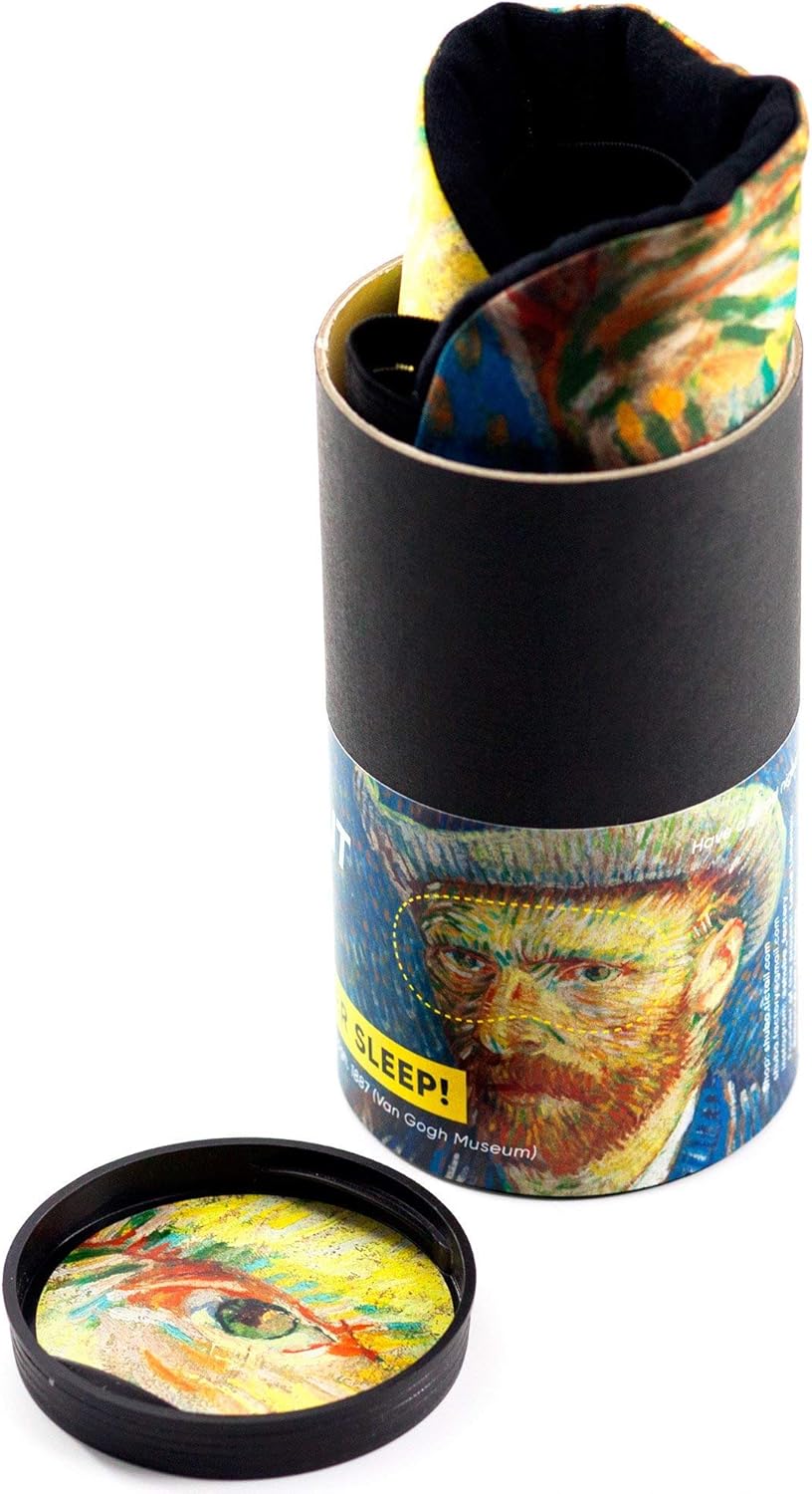 Sleep Mask Van Gogh Self Portrait Masterpiece for Men - 100% Soft Cotton - Comfortable Eye Sleeping Mask Night Cover Blindfold for Travel Airplane (Van Gogh Self Portrait, Gift Pack)