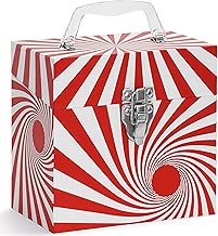 Vinyl Record Storage CASE. 45 Records Storage. 45-RPM 7 Inch Record Case. Holds Up to 50 45rpm. Double Walled Vinyl Record Holder. Vintage Design Record Carrying Case. Swirl RED - coolthings.us