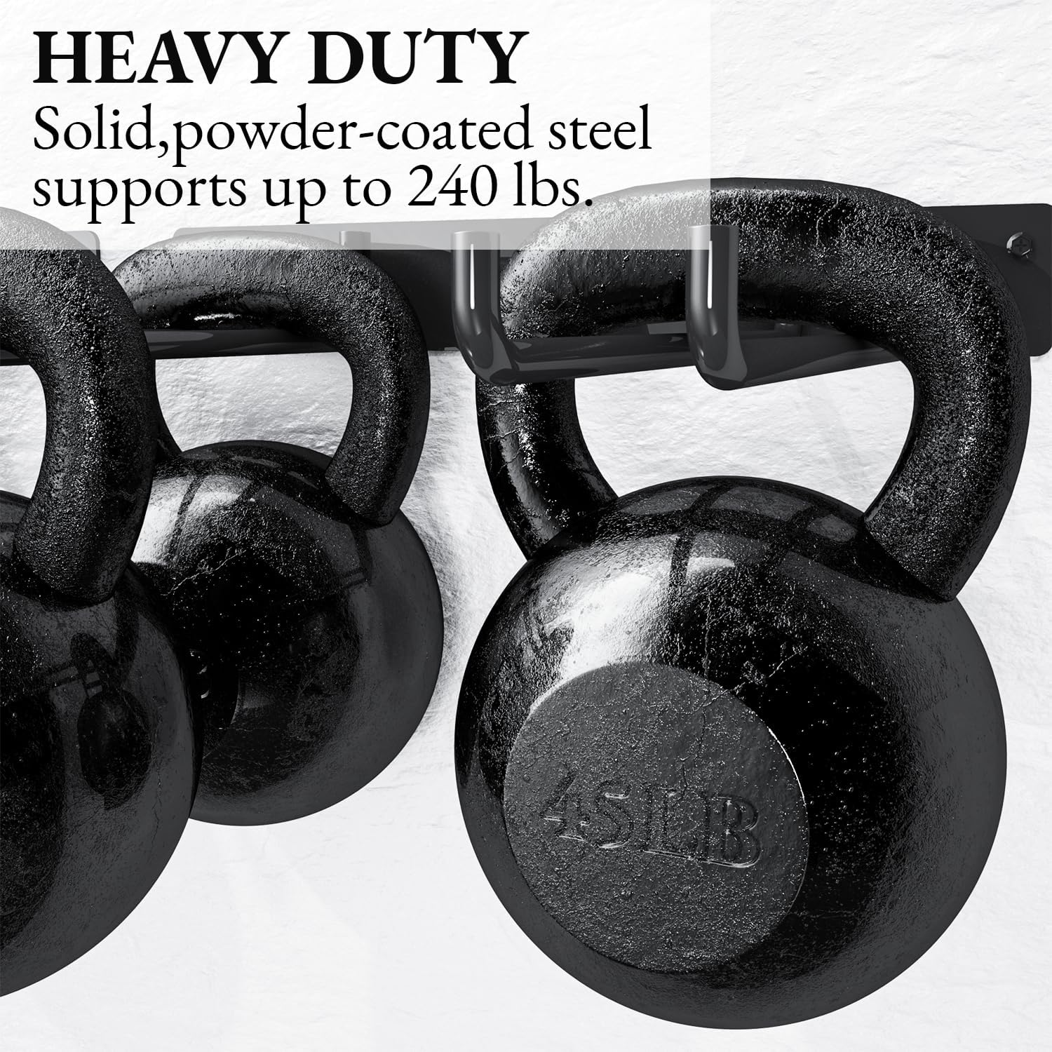 Garage Tool Organizer Wall Mount, Garden Tool Hanger for Garage Organization, Heavy Duty Folding Chair Storage Rack Holds 240 lbs - 2 Pack - Image 6