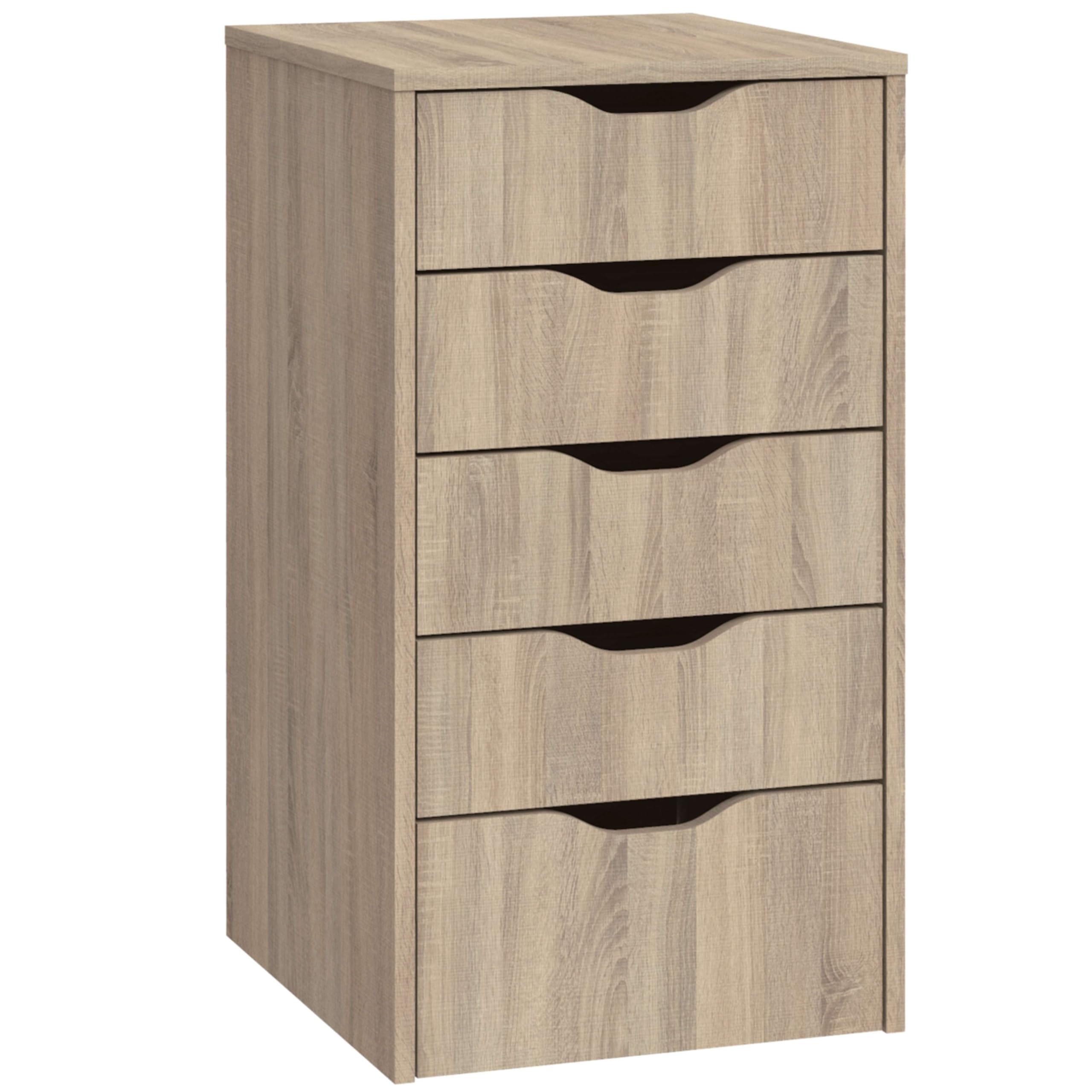 MUEBLES PITARCH | Cajonera de Oficinas Auxiliar de Despacho con 5 Cajones, Roble Cambrian, 71x40x43cm (Alto x Ancho x Fondo) Cajonera Baño, Colección Tibet