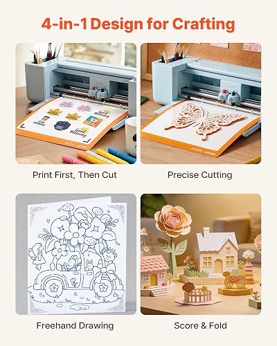 VEVOR Machine de Découpe Capacité 305 mm, Découpe Vinyle de Bureau, pour Cartes Personnalisées Scrapbooking Décoration DIY, Plus de 2000 Ressources de Conception Intégrées, Haute Compatibilité - 4