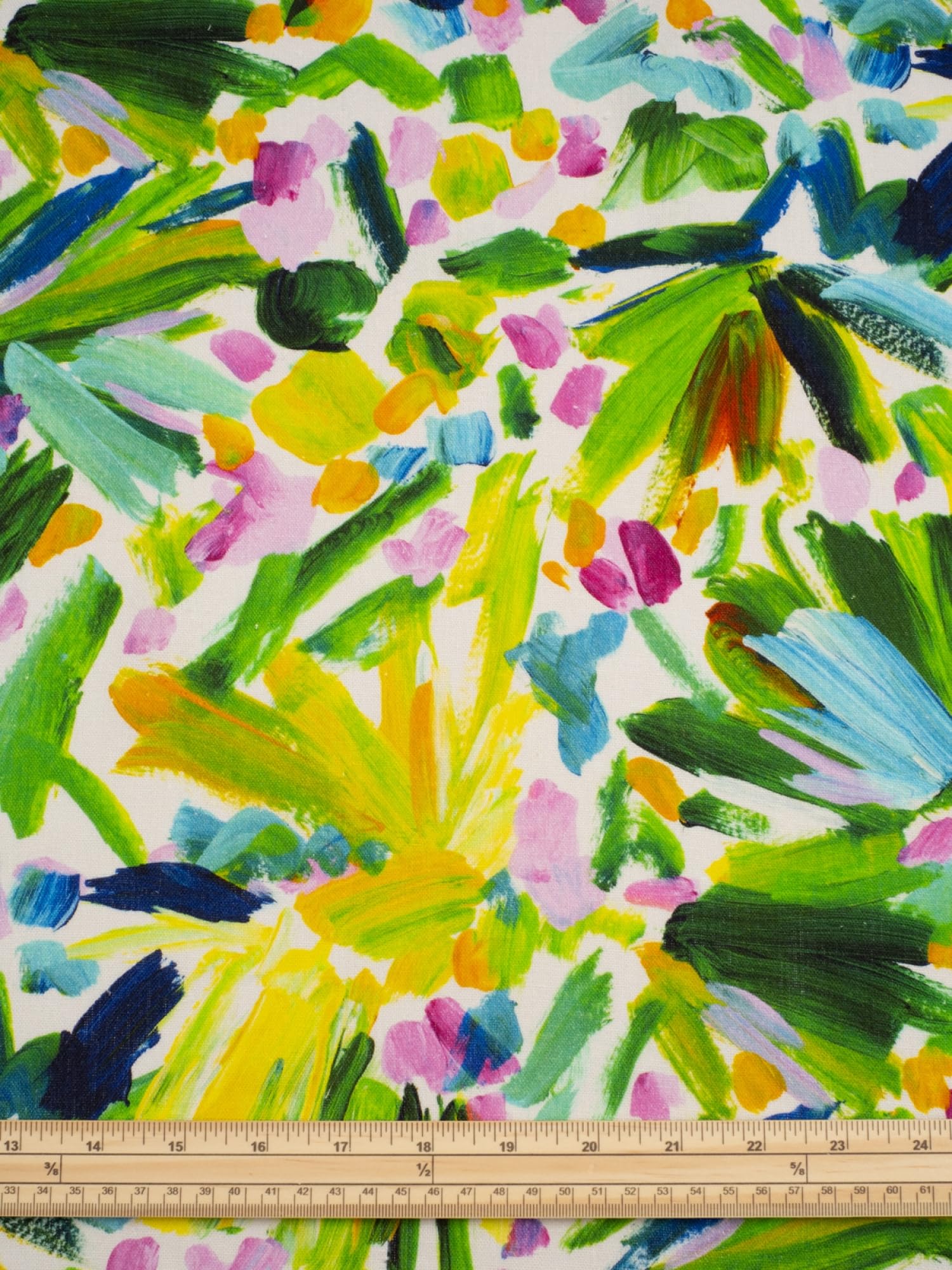 Minerva Exklusiver Brushstroke Blooms Leinen-Viskose-Mischgewebe, Meterware