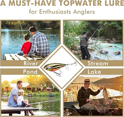 Miniatura 7 de TRUSCEND PoPobait con ganchos BKK, señuelos de pesca para lubina, lucio, lucio, perca almizclada, señuelo flotante para agua dulce o salada,