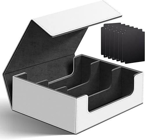 Más de 1800 tarjetas para tarjetas intercambiables, cierre magnético, tarjetero mágico para tarjetas YuGiOh, MTG y tarjetas deportivas (blanco y