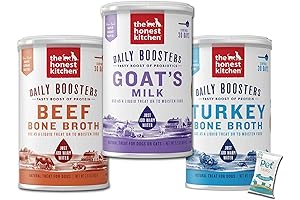 The Honest Kitchen Daily Boosters Goat's Milk, Beef Bone Broth, Turkey Bone Broth