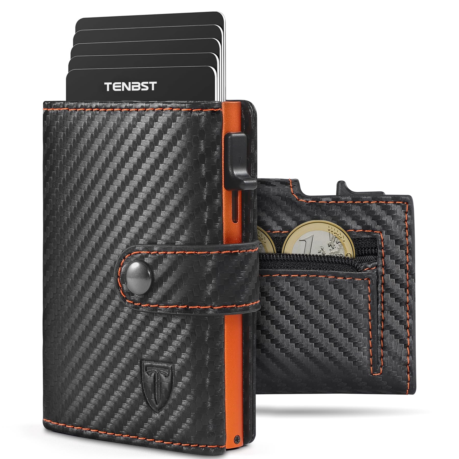 Portafoglio Uomo Pelle Slim RFID | Portacarte Sottile Con Portamonete | Protezione Antifurto | Fatto A Mano