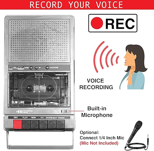 Miniatura 2 de Hamilton Buhl - Reproductor de cassette para aula, 2 estaciones, 1 vatio (D132) (HA802)