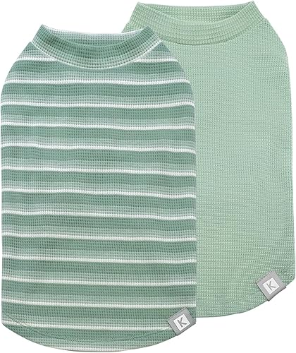KYEESE Paquete de 2 camisas para perro con punto gofre, camisetas ligeras sin mangas para perros pequeños, niños y niñas, chaleco transpirable para