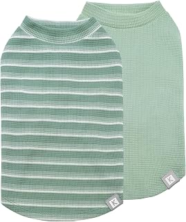 KYEESE 2Pack Waffle Dog Shirt for Small Medium Dogs Striped Dog Sweater