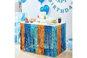 2 Pcs Blue Dog Party Table Skirt Decorations 6/8 Ft