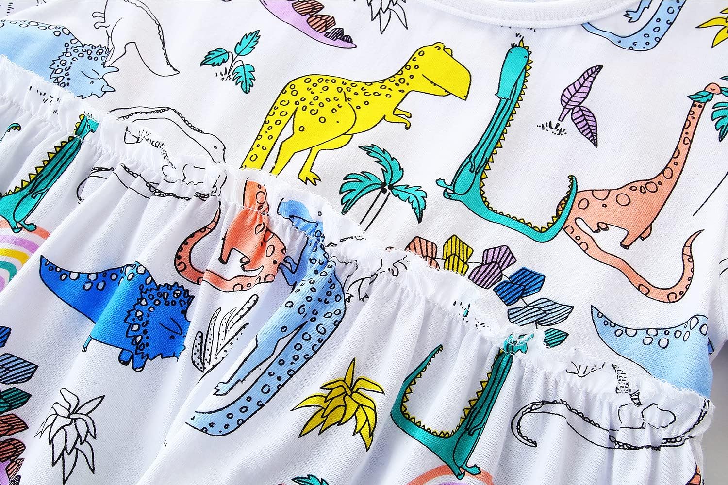 Bumeex Toddler Girls Summer Dress Clothes Cotton Casual Cartoon Print Short Sleeve Dresses Girls Sundress 1-7 Years - Image 3