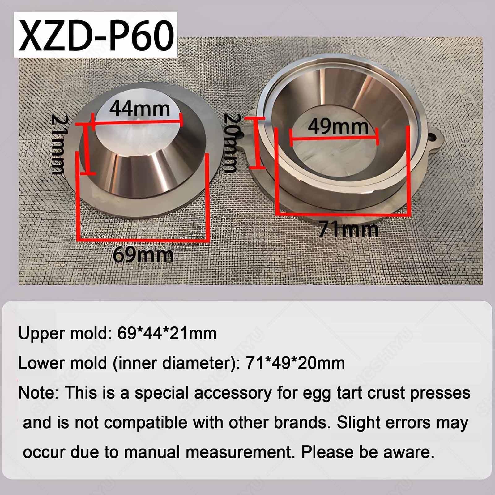 Moule Tartelette,épaisseur Réglable,épaisseur Uniforme,Presse-Tarte Manuel pour Usage Commercial et Domestique,Acier Inoxydable Presse à Moules à Tarte Manuelle XZD-P60‌