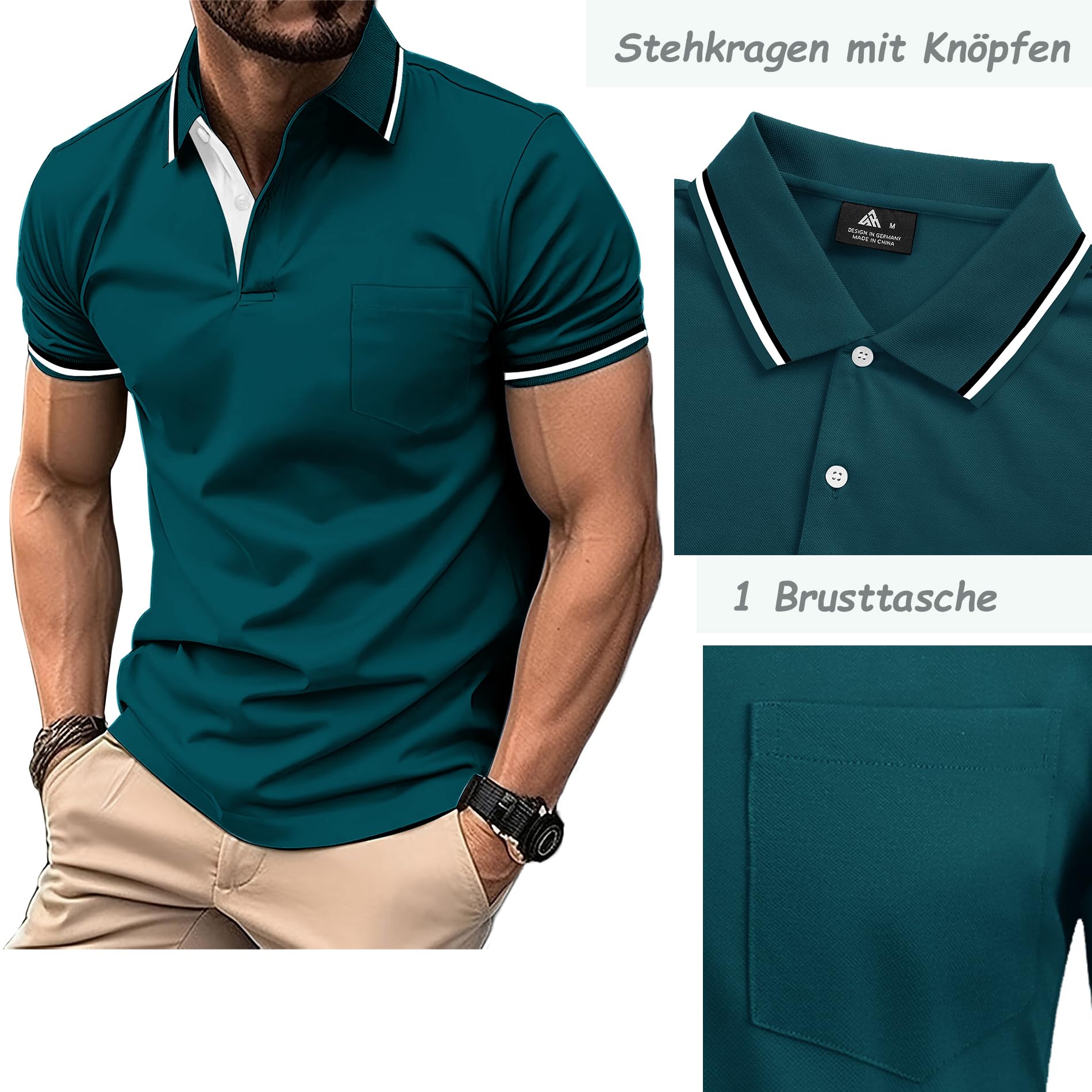 LLdress Polo para Hombre Paquete de 5 Polos Manga Corta Camiseta de Golf Ligera y Transpirable T Shirt de Tenis Verano