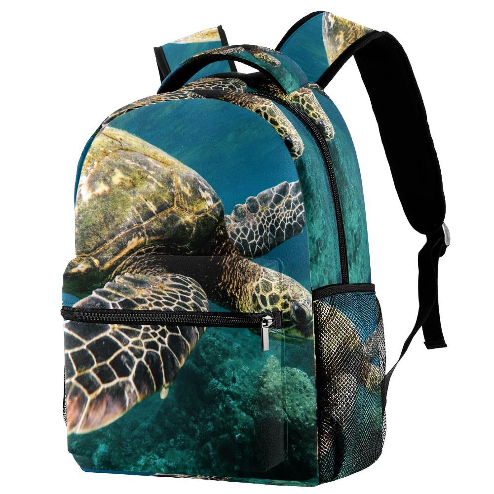 Tartaruga marina tartaruga acquatica zaino da viaggio per computer portatile zaino scuola superiore grande bookbag carino zaino per uomo donna, Multicolore 1., 29.4x20x40cm/11.5x8x16 in