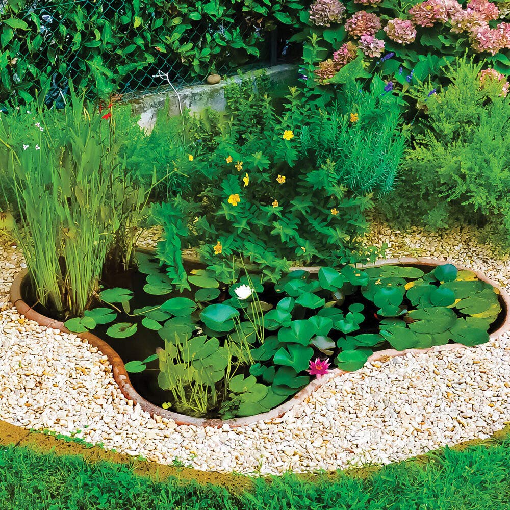 Laghetto da giardino in Vetroresina, misura cm 197 x 126 x 50, adatto per piante, pesci, anatre