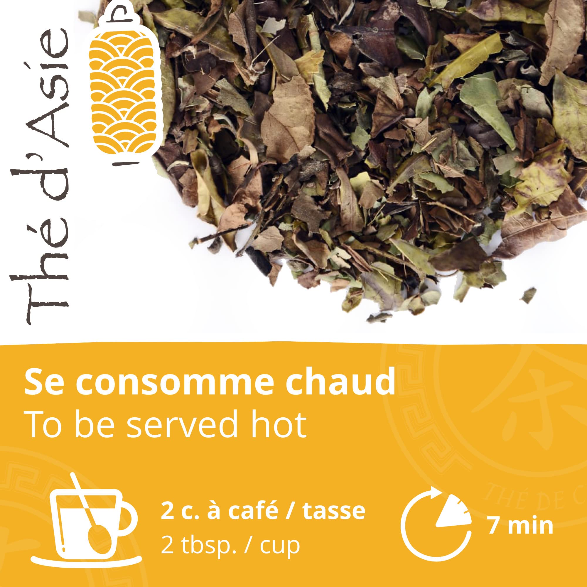 Té blanco Paï Mu Tan Té blanco orgánico de China a granel - 250 g -Agricultura ecológica certificada - Thé d'Asie de KHLA