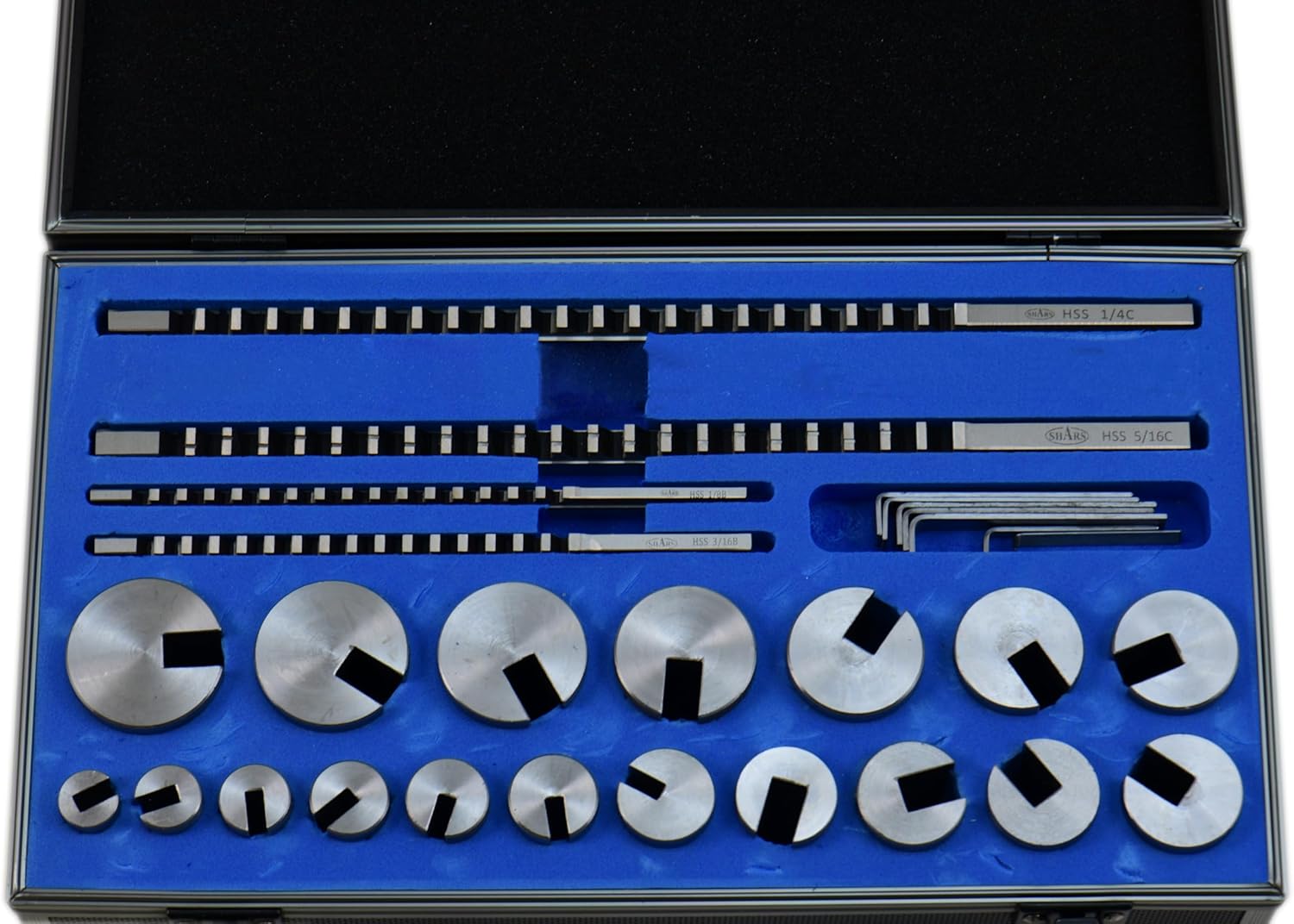 Shars No.70 Metric Precision Hss Keyway Broach 22 PCS Set 404-9627 R