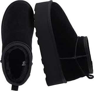 Cushionaire Hippy Women's Platform Ankle Boots - Genuine Suede, Plush Faux Fur Lining, Memory Foam Insole, Wide Widths, Cozy Slip-On Winter Style