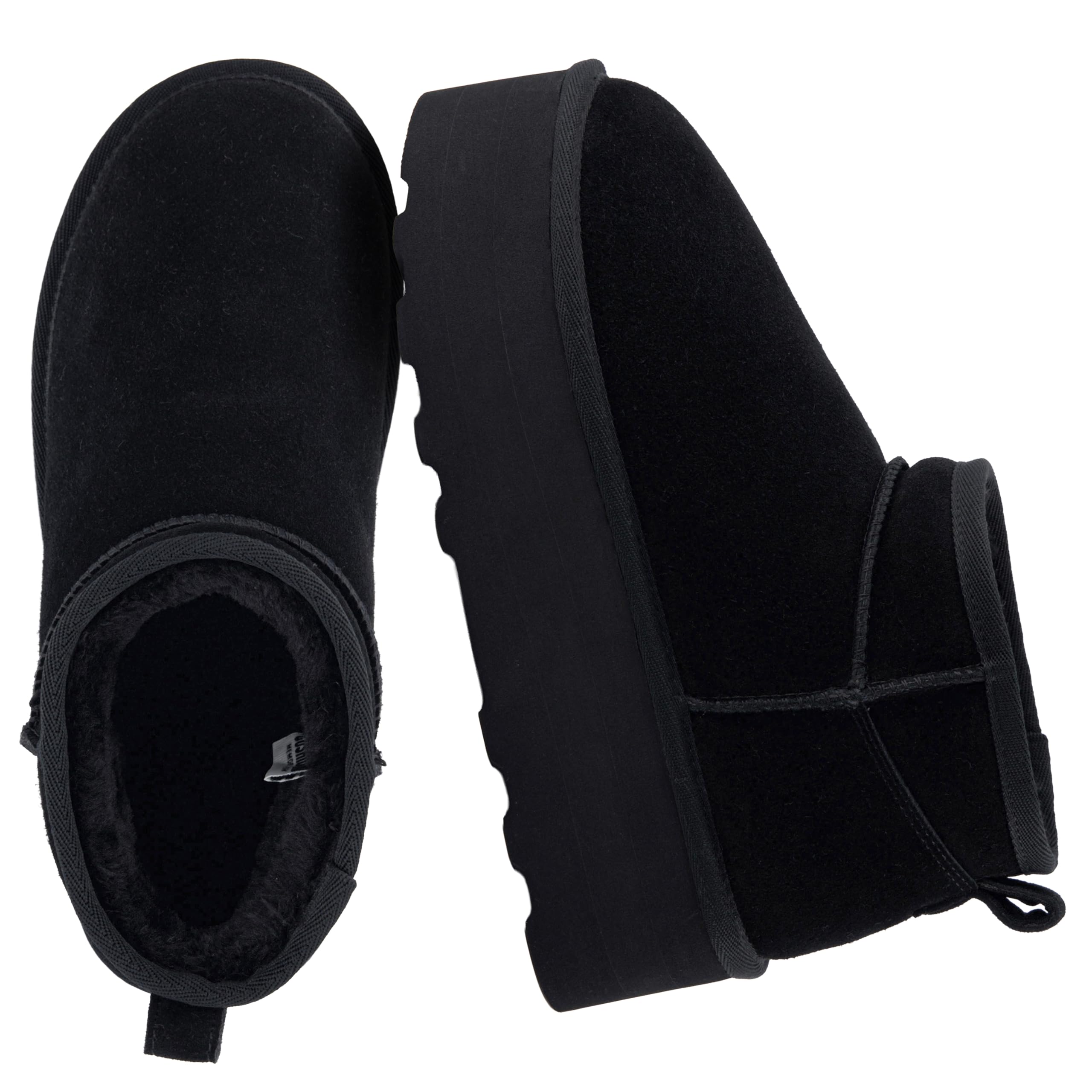 CUSHIONAIRE Women's Hippy Genuine Suede pull on platform boot +Memory Foam