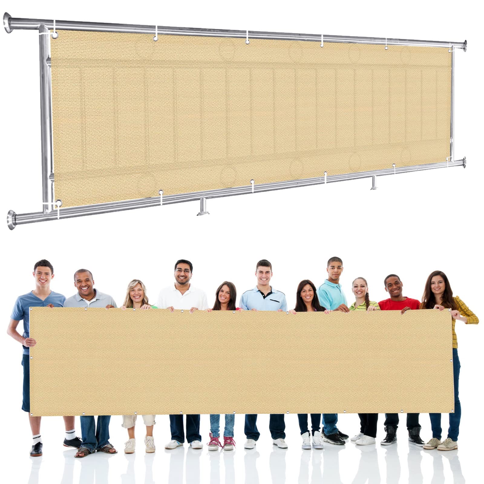 Brise-Vue Balcon Jaune 120x200 cm | Écran de Protection Contre le Vent