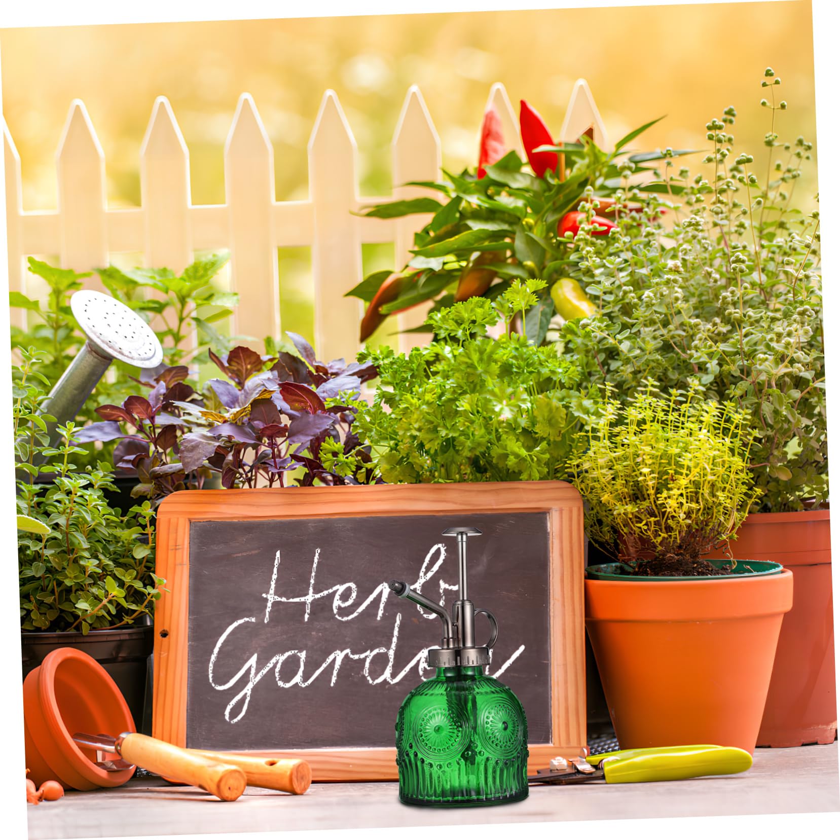 GALPADA 5 Pièces Bouteille Pulvérisateur Plantes Vaporisateur Main Élégant Vert avec Tête Cuivrée Vaporisateur Réutilisable pour Jardinage Intérieur et Extérieur