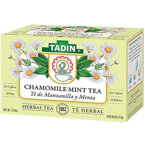 Tadin Té de hierbas de menta y manzanilla - sin cafeína, 24 bolsas de té (Manzanilla)