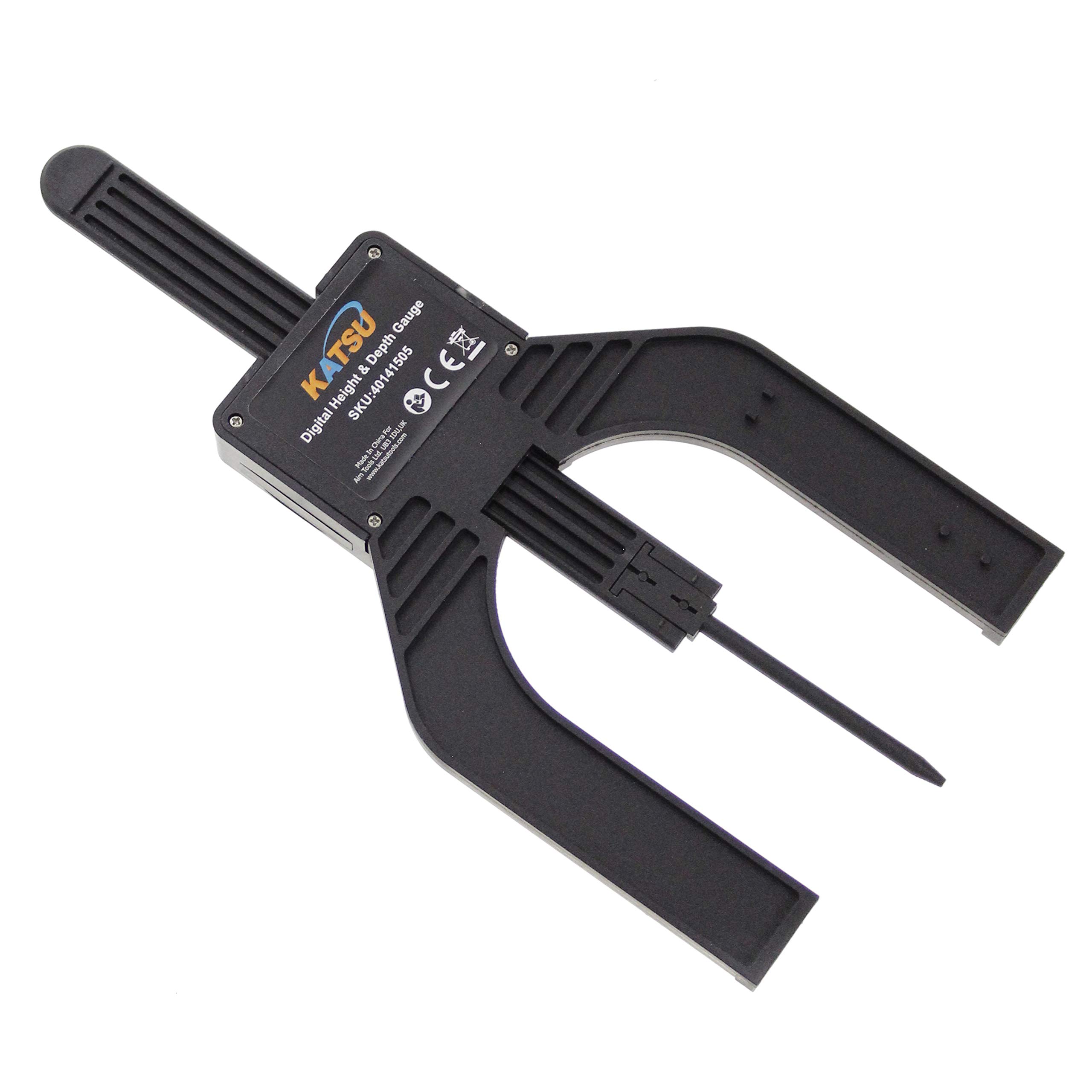 KATSU Medidor de Profundidad Digital 0-80mm Herramienta de Medición para Enrutador Carpintería Sierra de Mesa