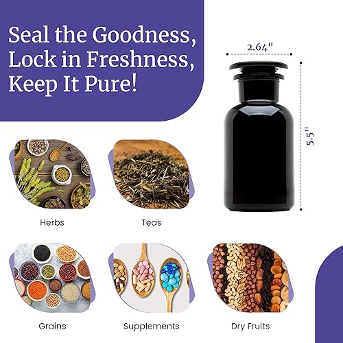 Miniatura 5 de Infinity Jars Tarro boticario recargable de vidrio negro ultravioleta de 8.5 fl oz (8.5 fl oz), paquete de 10