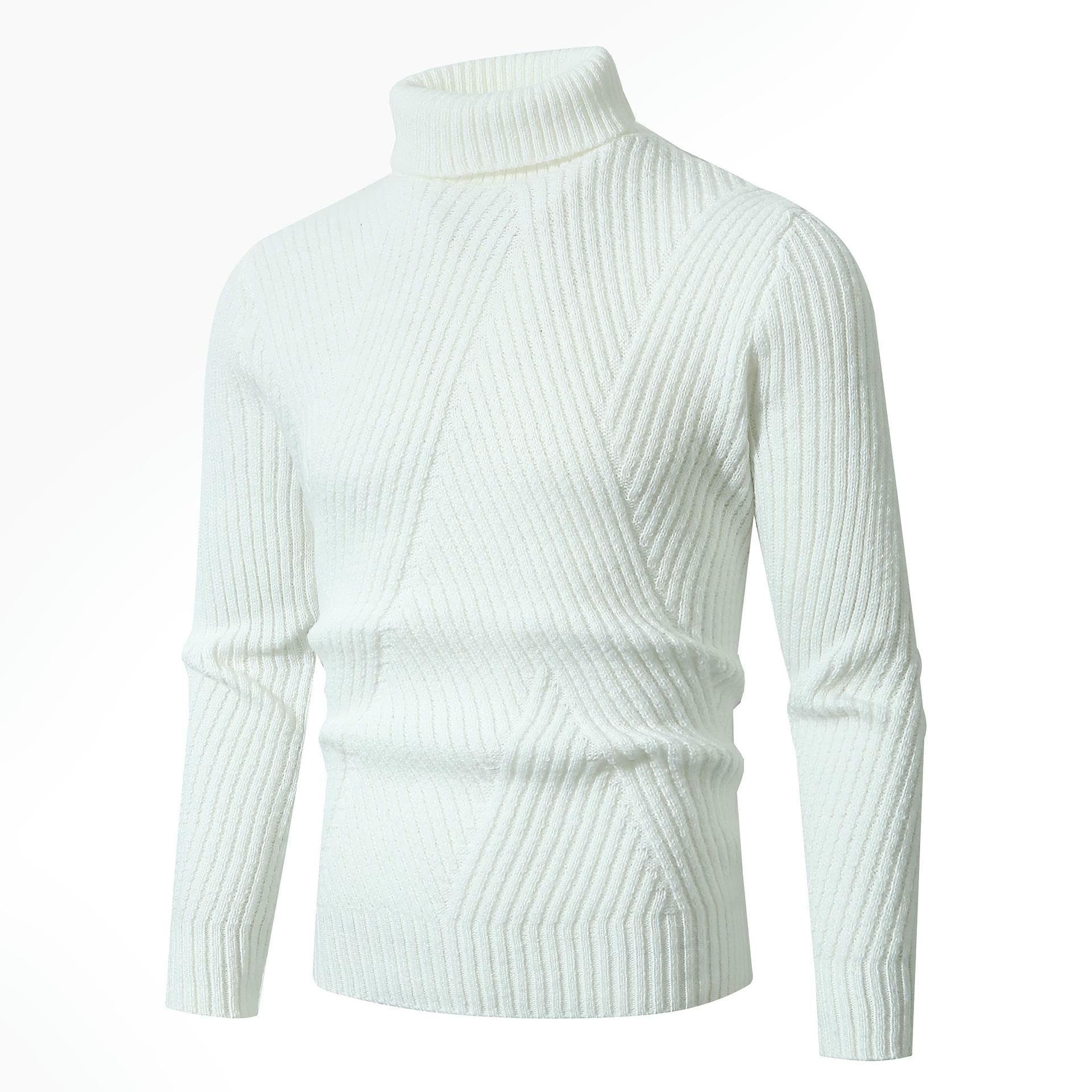 Suéter de cuello alto para hombre, de sarga cálida y gruesa, para otoño e invierno