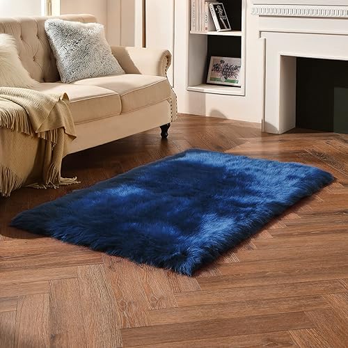 Vista 155 de duduta Tapete redondo de piel de oveja sintética color púrpura de 4 x 4 pies, peludo y mullido, lavable a máquina