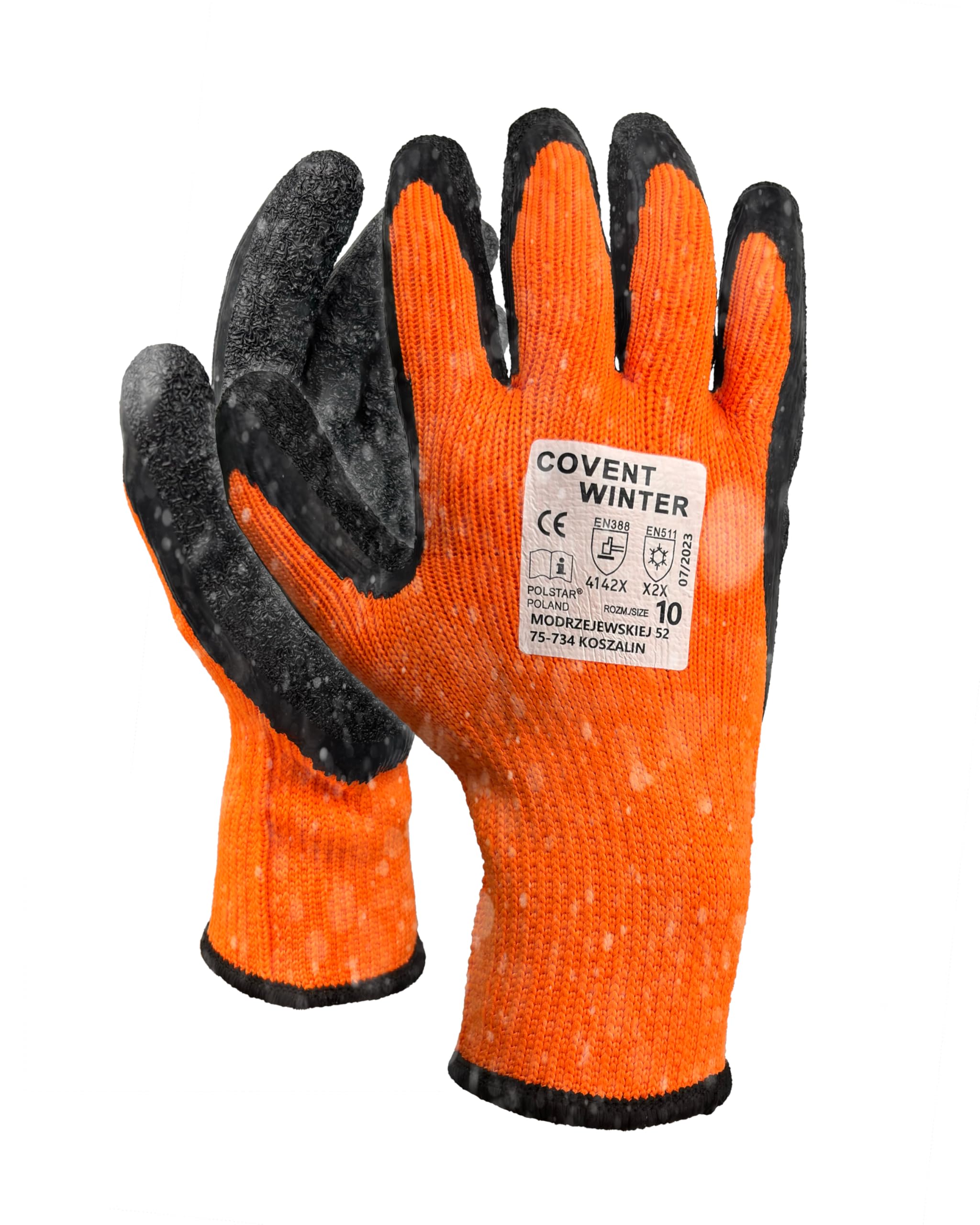 Trevendo Guantes de invierno aislados – 36 pares – Covent Winter – Certificado EN511 para protección contra el frío – Guantes de seguridad – Guantes de trabajo – Tiempo frío – Uso flexible – Talla 10