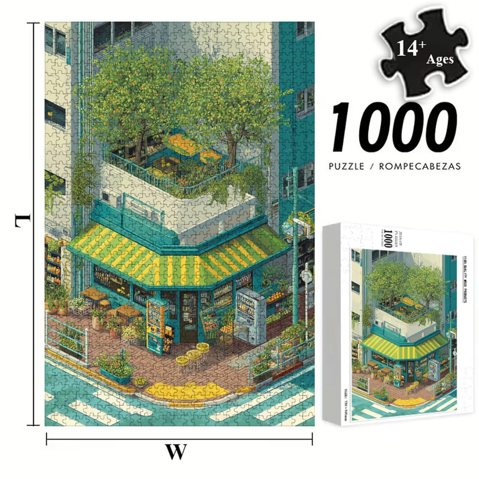 Puzzle 3000 Pezzi - Vista Streetle & Città - Puzzle in Legno Durevole con Lettere sul Retro - 111x87cm - Hobby Creativo Senza Polvere - Articolo per Collezionisti e 14 Anni in Su P3#839