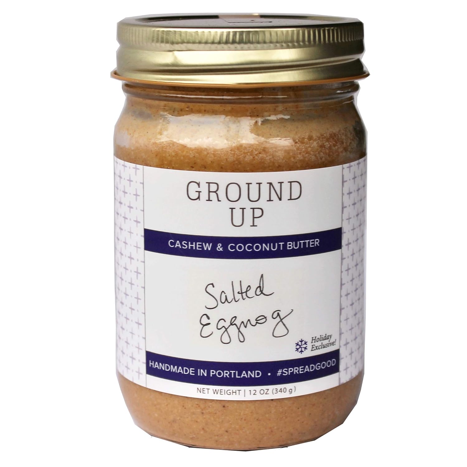 GROUND UP PDX Salted Eggnog Cashew and Coconut Butter, 12