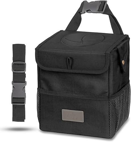 Miniatura 10 de Creathing - Bote de basura para coche, impermeable, con tapa, consola o asiento Beige,Negro,https://www.amazon.com/dp/undefined