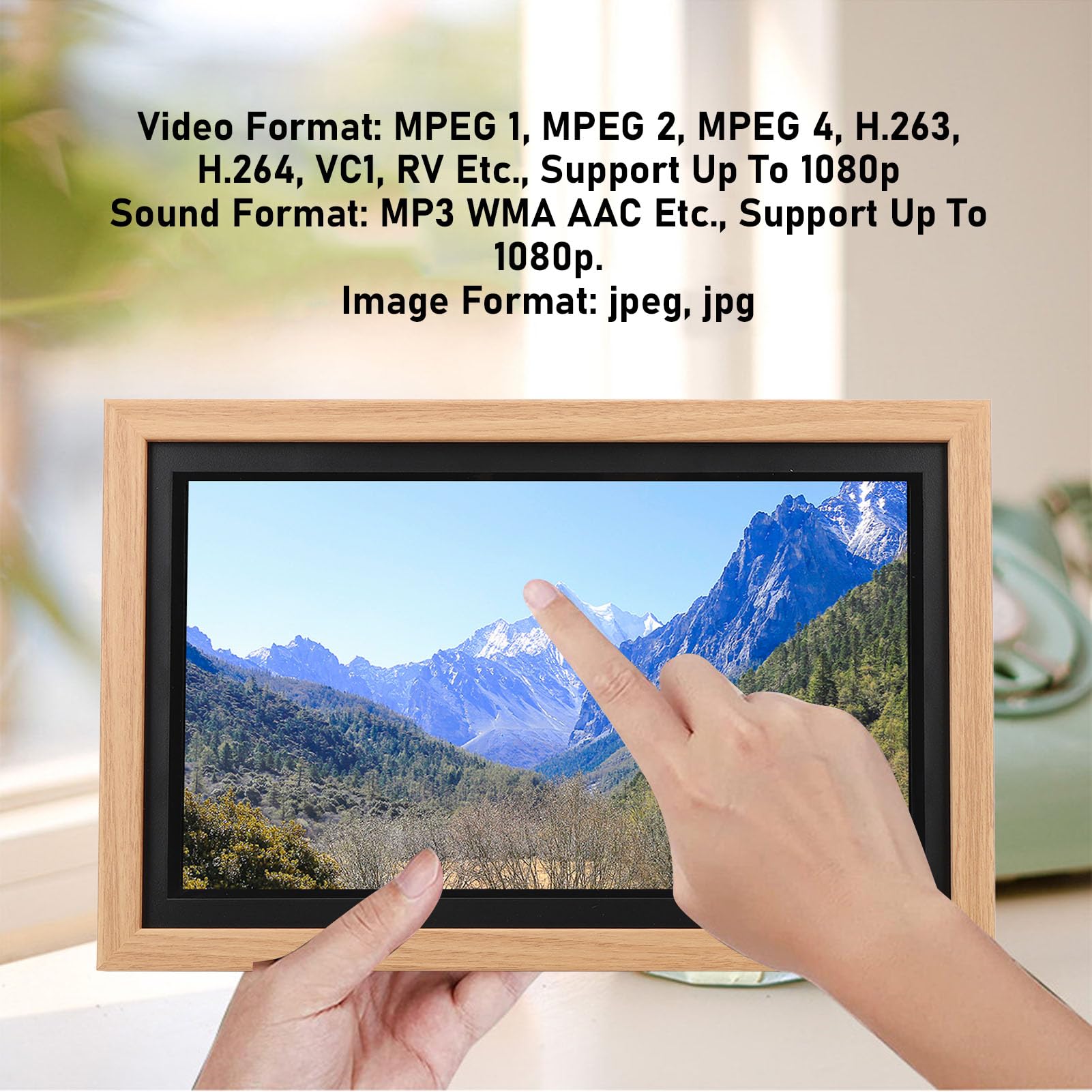 Digital Photo Frame, 16:10 Widescreen 1920x1080 Resolution, 16G Storage, RK3326 Processor, with Stand, for Frameo App (US Plug)