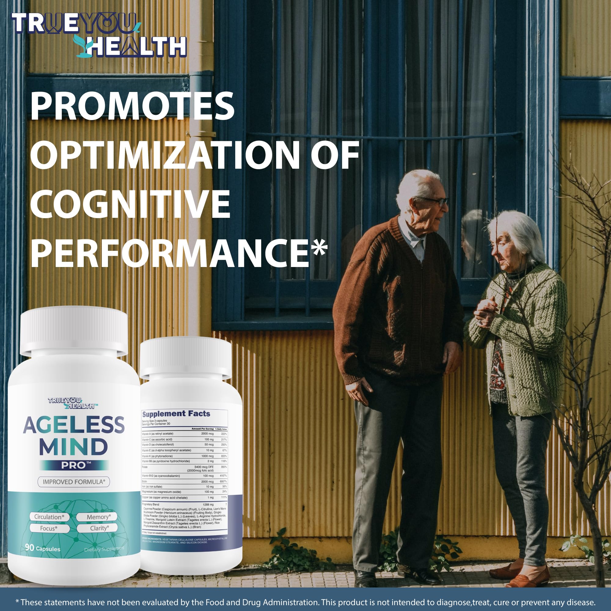 Ageless Mind Pro - Our Best Nootropic Brain Supplements for Memory and Focus - Lions Mane Mushroom Supplement Capsules for Youthful Brain Performance - Brain Booster - Ageless Brain Support Supplement — Amazon image 6