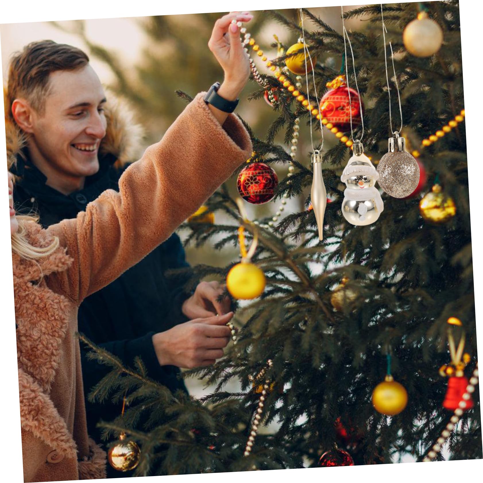 1 Jeu Boules De Noel Ornements De Flocon De Neige De Noël Boule De Noël à Suspendre Décorations d'arbre De Noël Ornement Boule Suspendue Boule à Suspendre l'arbre