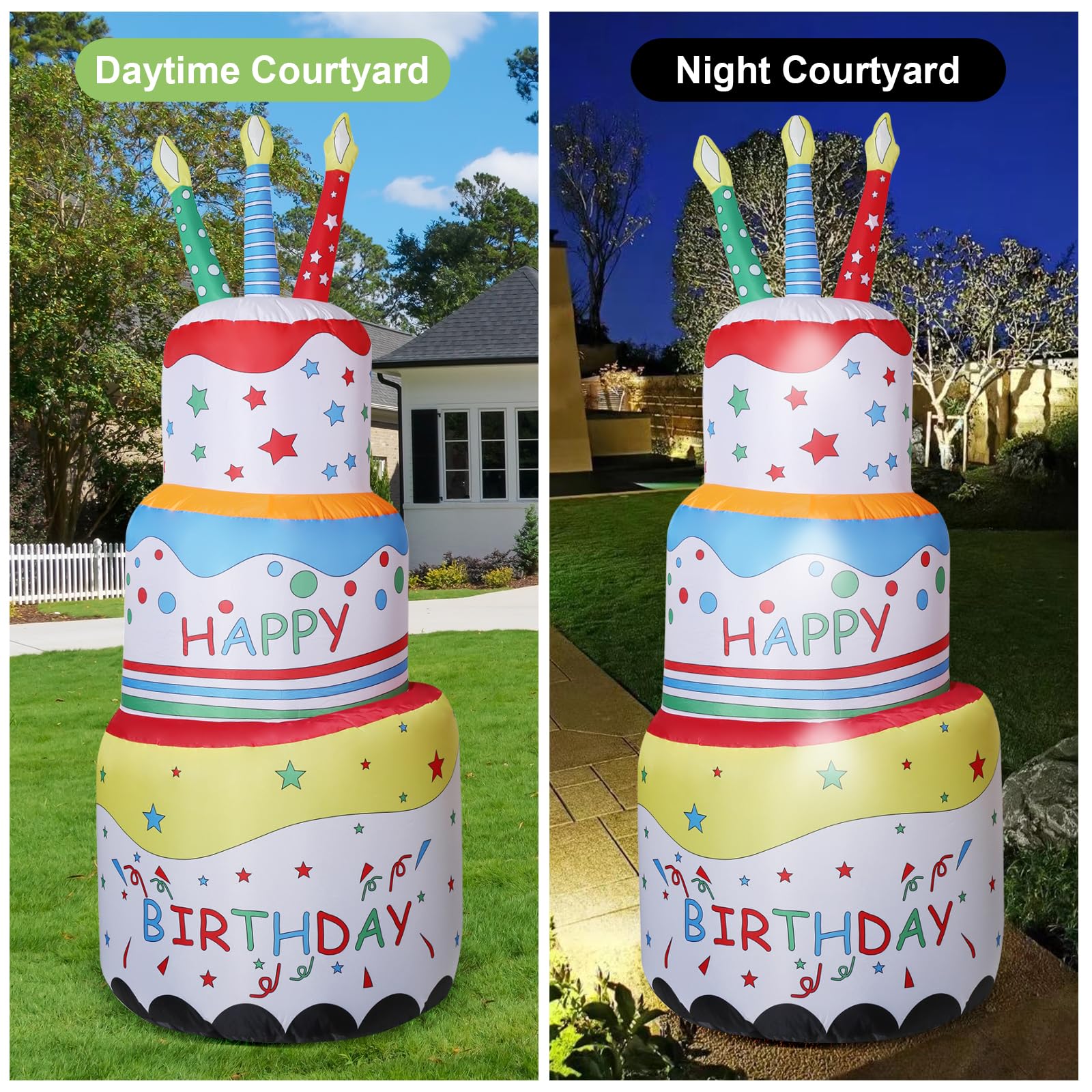 Snapklik.com : Ukontagood 6 FT Birthday Inflatable Cake, Blow Up Happy ...
