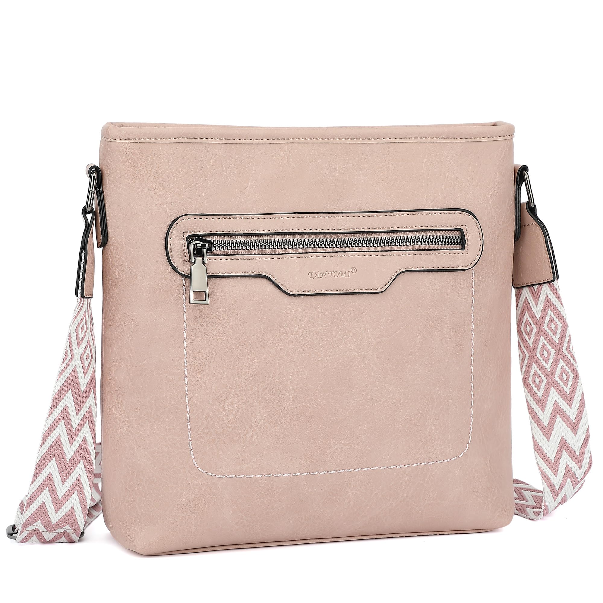TANTOMI Umhängetasche Damen, Handtasche Damen Leicht Schultertasche Damen, Taschen Damen für Verstellbarem Farbigem Riemen