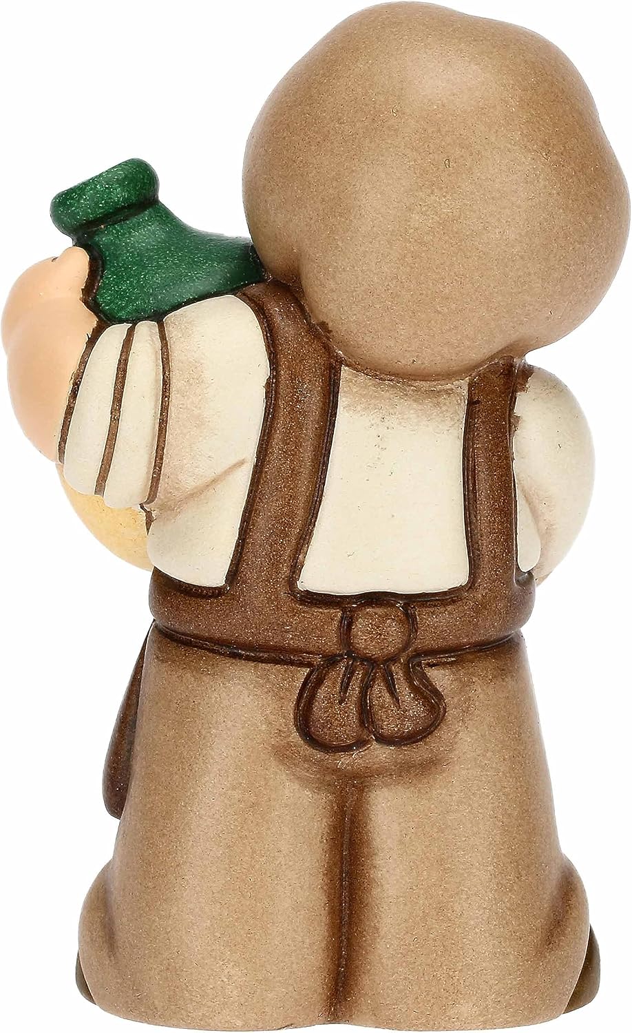 THUN - Oste with Hand Decorated Ceramic Demijohn, White, Classic Nativity Line, Christmas Home Decorations, 5 x 3.5 x 8.2 cm h