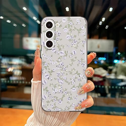 Miniatura 69 de para Funda de Samsung Galaxy S23, Funda Floral de Flores Lindas con Patrón de Lavanda Transparente y Estética para Mujeres y Niñas, Funda Lavanda