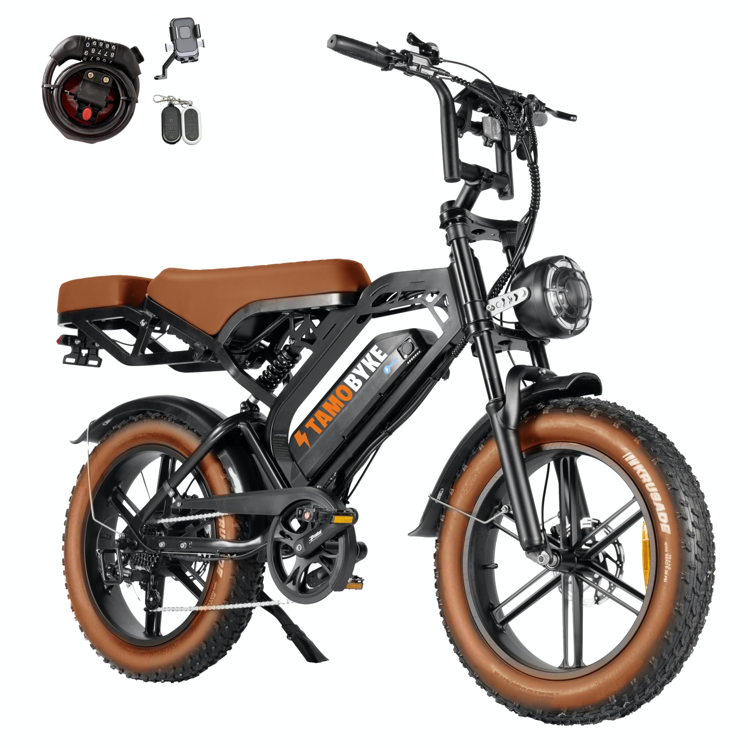 Moped Style 1500W/2000W Electric Bike for Adults,28mph/30mph/33mph Ebike&34-180Miles PAS Range,48V15.6ah/18.2ah/ (874Wh) Larger Battery, 20'' Fat Tire Electric Bike,UL Safety Certified.