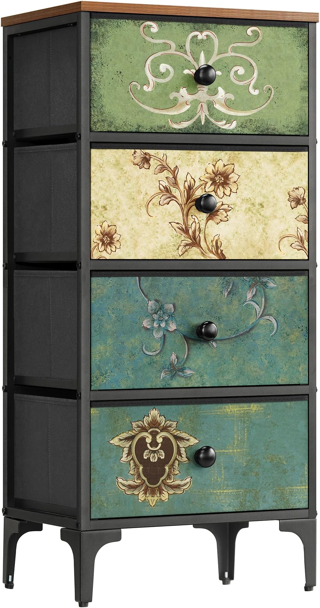 LYNCOHOME Chest of Drawers, Slim Bedroom Furniture with 4 Drawers, Storage Unit for Hallway, Living Room, Entryway, Nursery