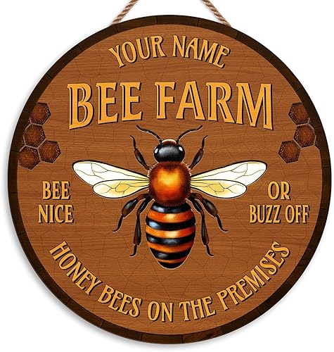 Artsy Woodsy Letrero personalizado de madera de abeja (no tallada real), accesorios de decoración de placa artística de pared, regalos para