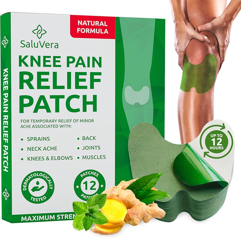 Amazon.com: SaluVera Knee Pain Relief Patch, Warming Herbal Plaster Pain Patches, Knee Patches for Pain Relief Bone on Bone Extra Strength,12 Hour Long Lasting Relief of Joint Pains, 12 Count : Health
