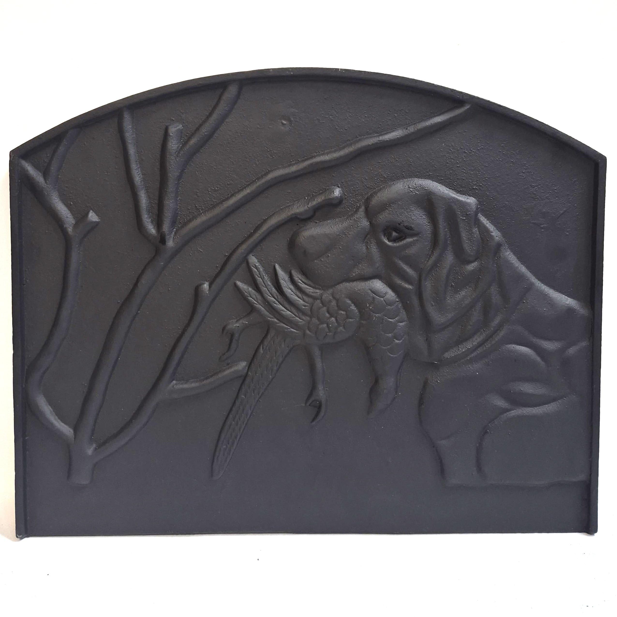 Burnace Cast Iron Hunting Dog Fire Back 19'' Wide