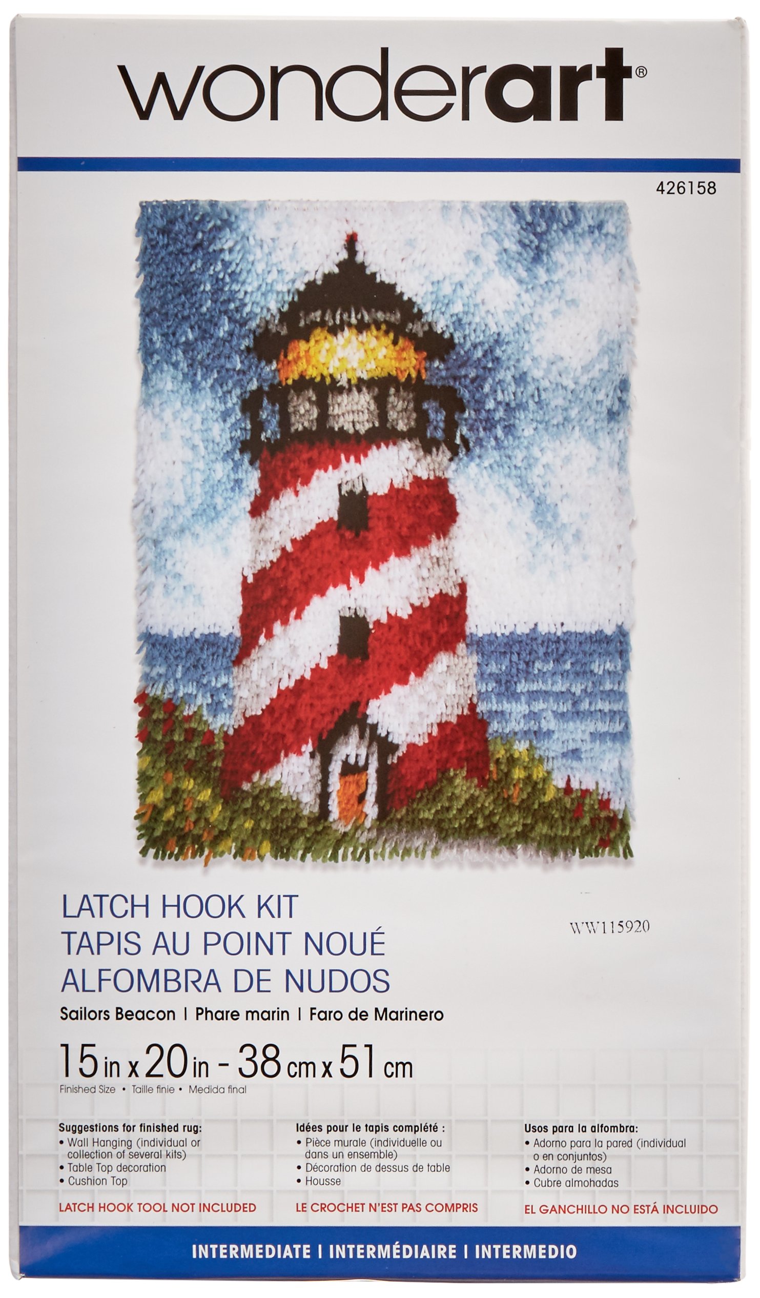 WonderArtSailors Beacon Latch Hook Kit, 15" X 20"