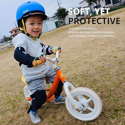 Vista 100 de Rodilleras y coderas para niños de estilo suave con guantes de bicicleta, equipo flexible resistente a los impactos para edades de 2 a 11 años
